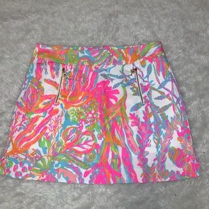 NWOT Women’s Lilly Pulitzer Skort Skirt Size 10 Fish Coral Pockets Bright Pink